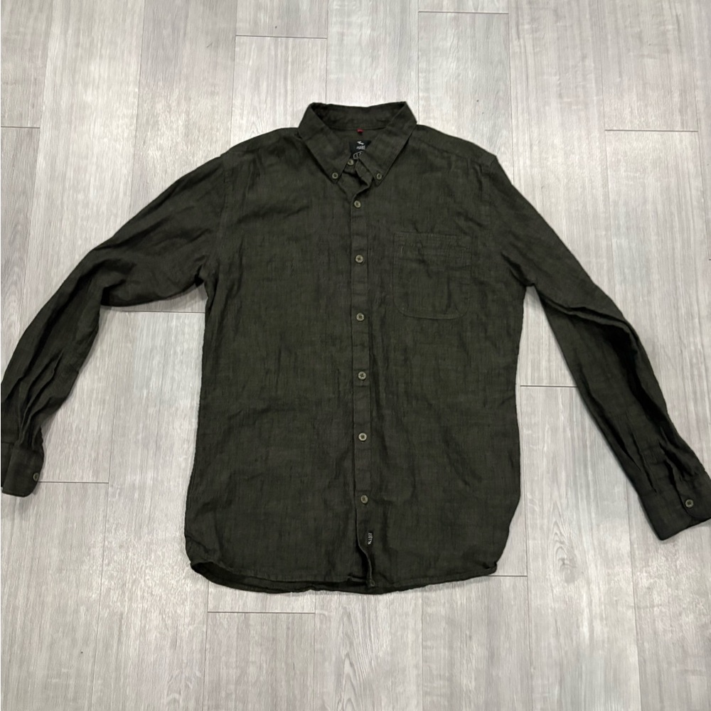 LOST Skateboard Co Long Sleeve Casual Button Up Mens Shirt Medium M Top